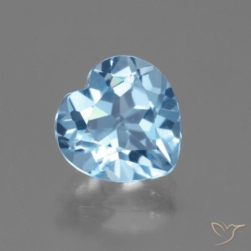 3.01ct Natural Céu azul Topázio, Coração, VVS