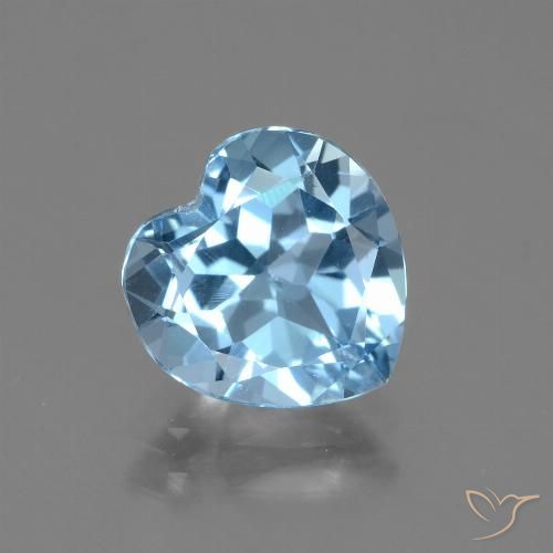 2.94ct Natural Céu azul Topázio, Coração, VVS