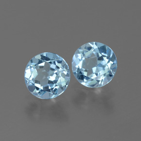 Pedras preciosas de topázio azul natural de 1,97 ct, corte redondo, VVS-VS
