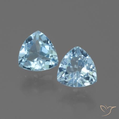 2.75ctw Natural Céu azul Topázio, Trilhão, VVS-VS