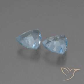Pedras preciosas de Topázio Céu azul natural de 2.59 ct, Trilhão, VS