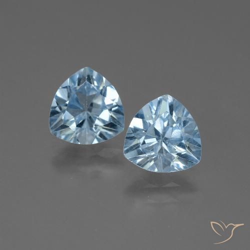 2.64ctw Natural Céu azul Topázio, Trilhão, VVS-VS