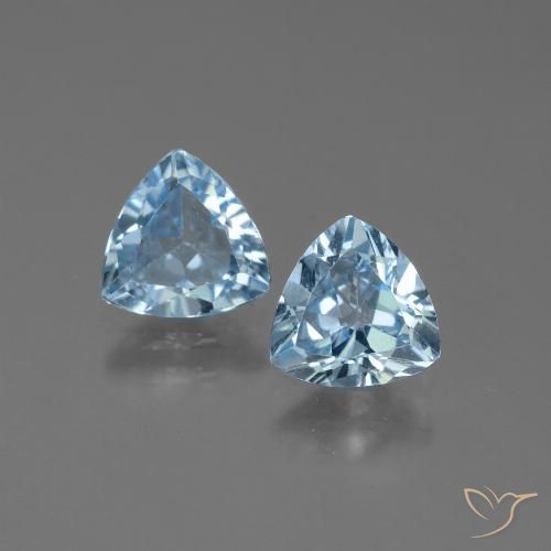 2.54ctw Natural Céu azul Topázio, Trilhão, VVS-VS