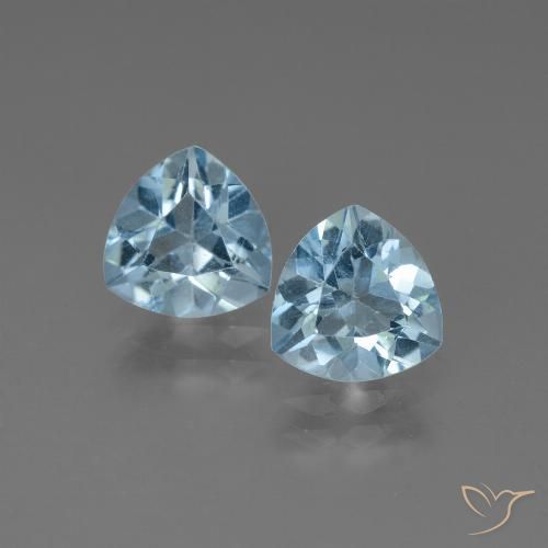 2.72ctw Natural Céu azul Topázio, Trilhão, VVS-VS