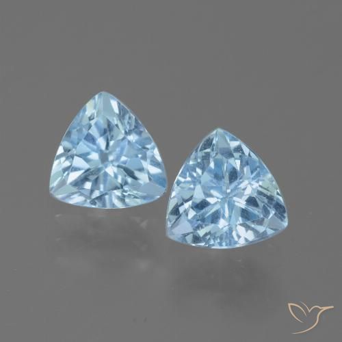 2.91ctw Natural Céu azul Topázio, Trilhão, VVS-VS
