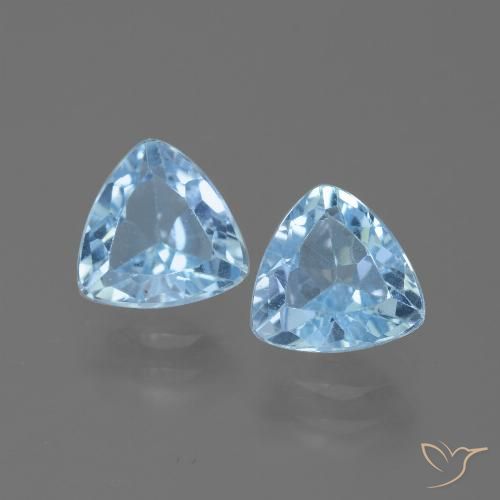 2.84ctw Natural Azul Suíço Topázio, Trilhão, VVS-VS
