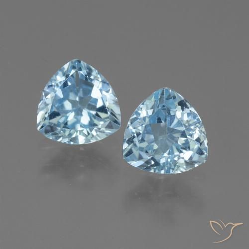 2.94ctw Natural Azul Suíço Topázio, Trilhão, VVS-VS