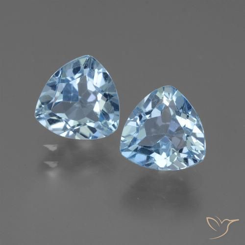 2.96ctw Natural Azul Suíço Topázio, Trilhão, VS