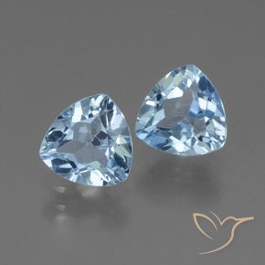 Pedras preciosas de Topázio Azul Suíço natural de 2.96 ct, Trilhão, VS