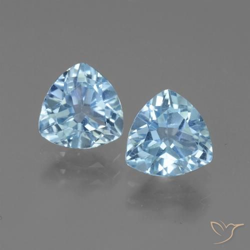 2.89ctw Natural Azul Suíço Topázio, Trilhão, VVS-VS