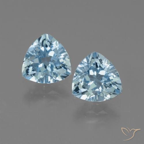 2.94ctw Natural Céu azul Topázio, Trilhão, VVS-VS