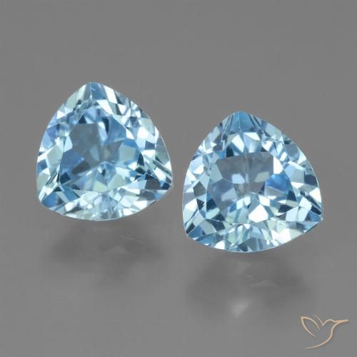 2.95ctw Natural Azul Suíço Topázio, Trilhão, VVS