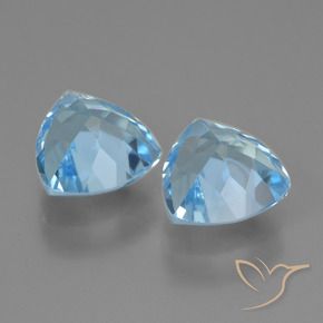 Pedras preciosas de Topázio Azul Suíço natural de 2.95 ct, Trilhão, VVS