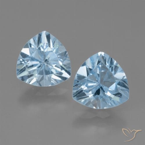 2.57ctw Natural Céu azul Topázio, Trilhão, VVS-VS