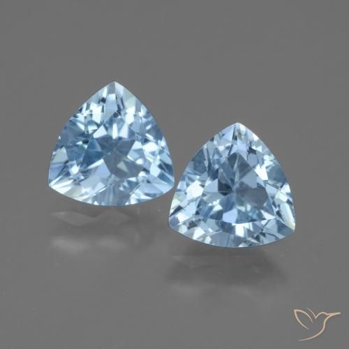 Pedras preciosas de Topázio Céu azul natural de 2,50 ct, Trilhão, VVS-VS