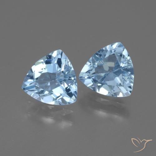 Pedras preciosas de Topázio Céu azul natural de 2,50 ct, Trilhão, VVS-VS