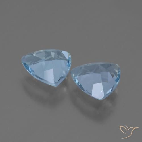 Pedras preciosas de Topázio Céu azul natural de 2,50 ct, Trilhão, VVS-VS