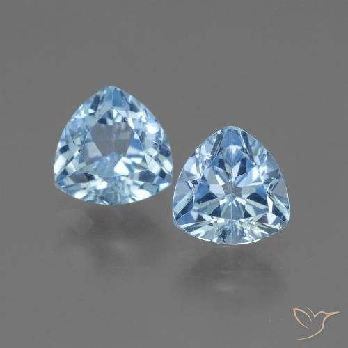 2.85ctw Natural Céu azul Topázio, Trilhão, VVS-VS