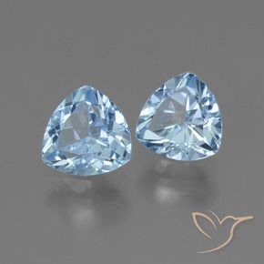 Pedras preciosas de Topázio Céu azul natural de 2.85 ct, Trilhão, VVS-VS