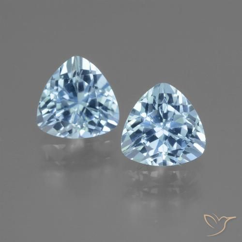 3.16ctw Natural Azul Suíço Topázio, Trilhão, VVS-VS