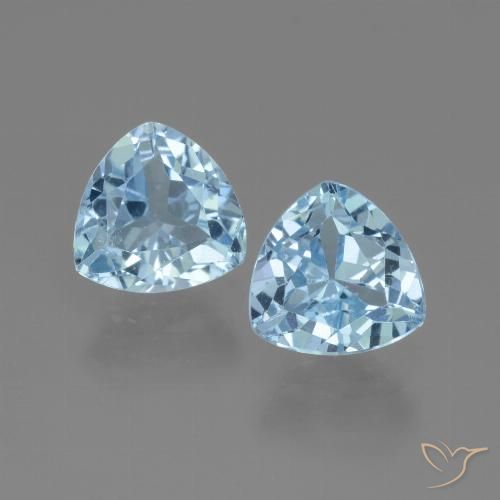 3.14ctw Natural Céu azul Topázio, Trilhão, VVS-VS