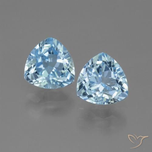 3.00ctw Natural Azul Suíço Topázio, Trilhão, VVS-VS