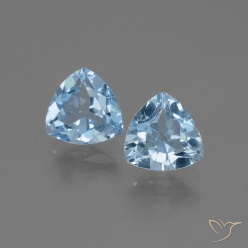 2.83ctw Natural Azul Suíço Topázio, Trilhão, VVS-VS