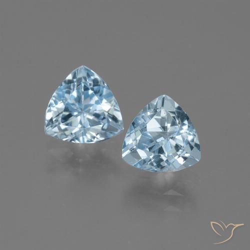 2.95ctw Natural Céu azul Topázio, Trilhão, VVS-VS