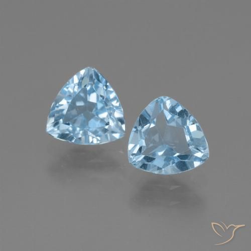 2.80ctw Natural Céu azul Topázio, Trilhão, VVS-VS