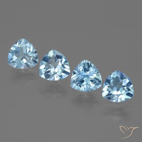 4.98ctw Natural Céu azul Topázio, Trilhão, VVS-VS