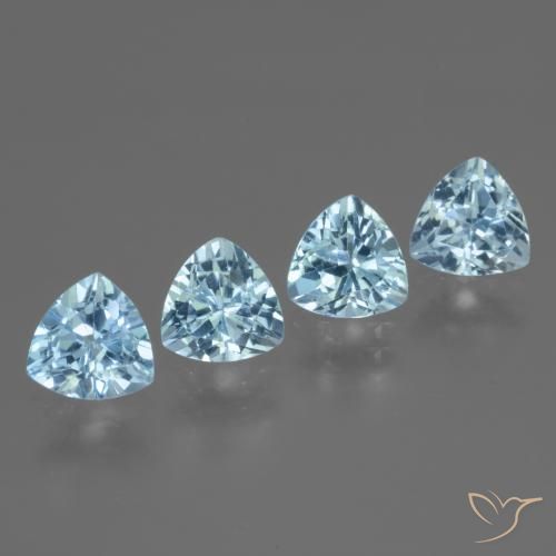 Pedras preciosas de Topázio Céu azul natural de 5.76 ct, Trilhão, VVS-VS
