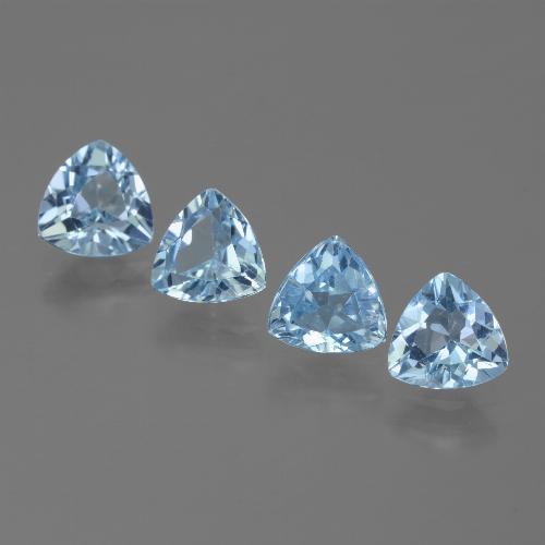 Pedras preciosas de topázio azul natural de 5,34 ct, trillion, VVS-VS