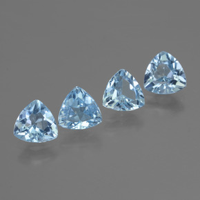 Pedras preciosas de topázio azul natural de 5,34 ct, trillion, VVS-VS