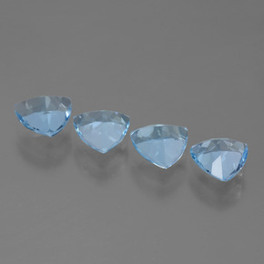 Pedras preciosas de topázio azul natural de 5,34 ct, trillion, VVS-VS