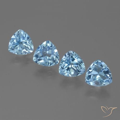 5.40ctw Natural Azul Suíço Topázio, Trilhão, VVS-VS