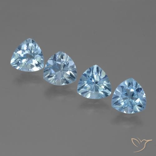 4.84ctw Natural Azul Suíço Topázio, Trilhão, VVS-VS