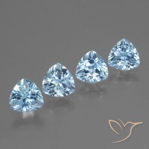 Pedras preciosas de Topázio Céu azul natural de 5.96 ct, Trilhão, VVS-VS