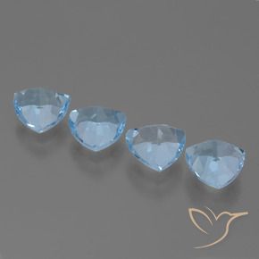 Pedras preciosas de Topázio Céu azul natural de 5.96 ct, Trilhão, VVS-VS