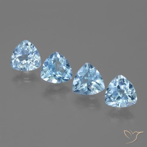 5.24ctw Natural Céu azul Topázio, Trilhão, VVS-VS