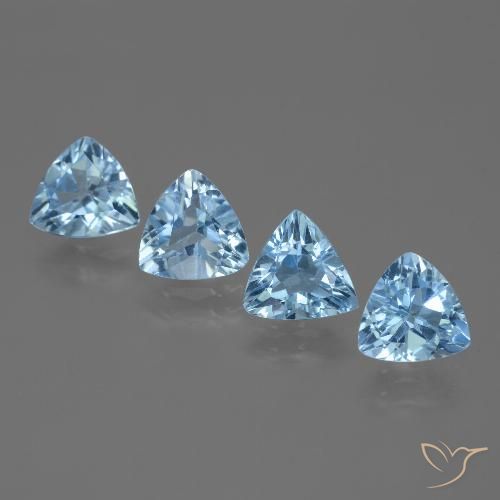 4.82ctw Natural Azul Suíço Topázio, Trilhão, VVS-VS