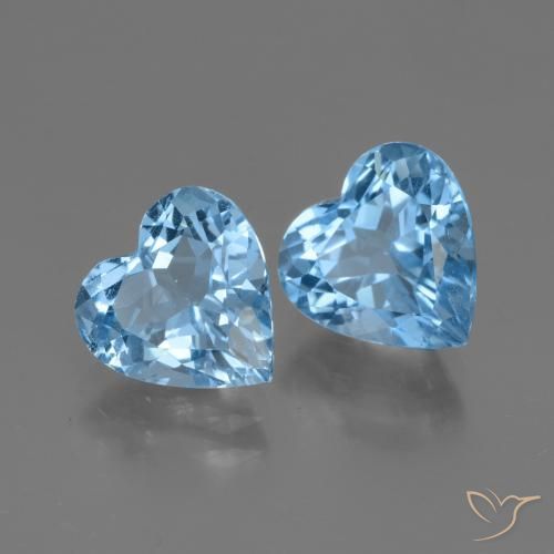 Pedras preciosas de Topázio Azul Suíço natural de 5.94 ct, Coração, VVS-VS