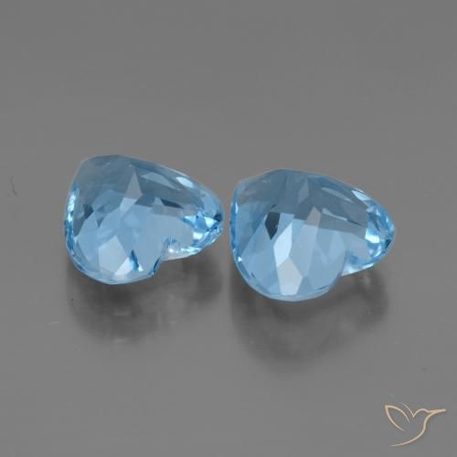 Pedras preciosas de Topázio Azul Suíço natural de 5.94 ct, Coração, VVS-VS