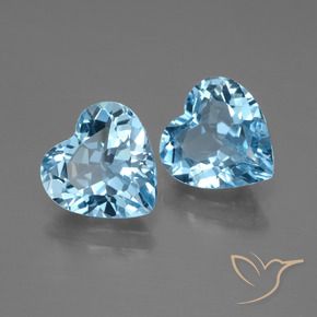 Pedras preciosas de Topázio Céu azul natural de 5.15 ct, Coração, VVS