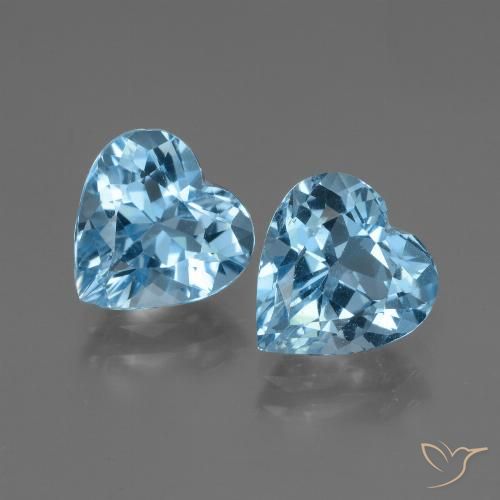 5.94ctw Natural Azul Suíço Topázio, Coração, VVS
