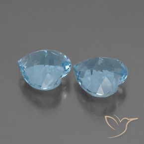 Pedras preciosas de Topázio Azul Suíço natural de 5.94 ct, Coração, VVS