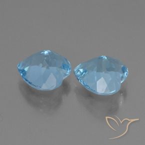 Pedras preciosas de topázio azul natural de 6,15 ct, formato de coração, VVS
