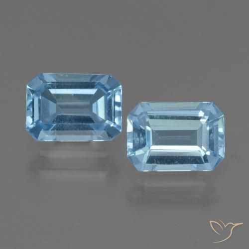 2.12ctw Natural Azul Suíço Topázio, Corte Esmeralda, VVS-VS