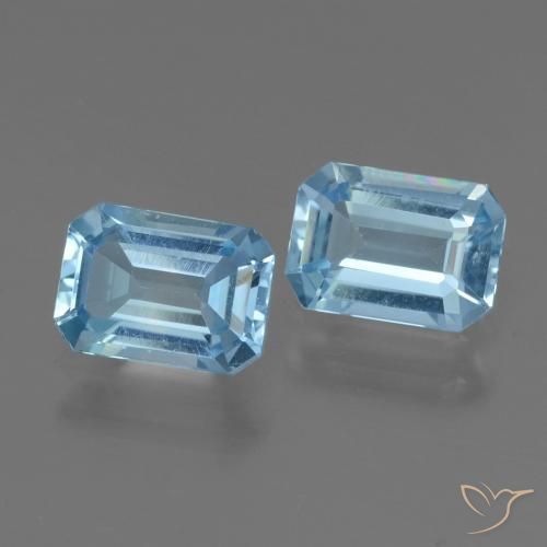 Pedras preciosas de Topázio Azul Suíço natural de 2.12 ct, Corte Octógono / Esmeralda, VVS-VS