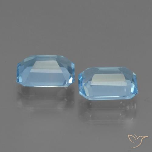Pedras preciosas de Topázio Azul Suíço natural de 2.12 ct, Corte Octógono / Esmeralda, VVS-VS