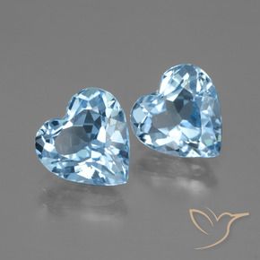 Pedras preciosas de Topázio Céu azul natural de 5.60 ct, Coração, VVS